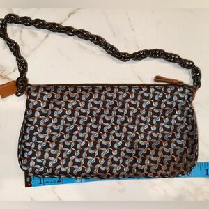 Vintage J.Crew Geometric Print Wristlet / Mini Clutch with Chain Strap
